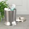 Stainless Steel Vanity Jar | Stylish Storage for Cotton Swabs,Sponges & Bath Salts | Decorative Canister for Bathroom,Bedroom | Brushed Pewter Finish
